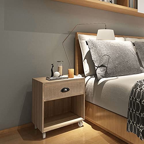 Qnhdfrt Massivholz Nachttisch Braun mit Schublade und Rollen Schmal 38x31.5x46.5 cm Stabiles Möbel für Schlafzimmer als Beistelltisch oder Sideboard Qnhdfrt Massivholz Nachttisch Braun mit Schublade und Rollen Schmal 38x31.5x46.5 cm Stabiles Möbel für Schlafzimmer als Beistelltisch oder Sideboard von Qnhdfrt