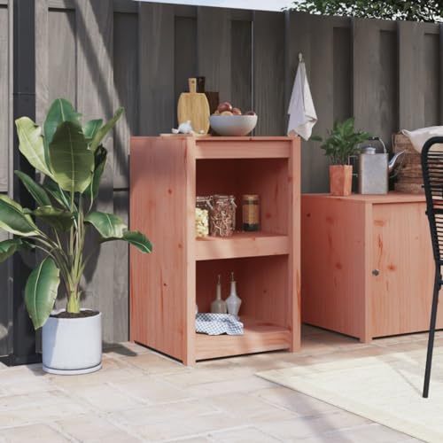 Qnhdfrt Massivholz Outdoor Küchenschrank Douglasie 55x55x92 cm Robust Gartenschrank für Gartenküche mit Viel Stauraum von Qnhdfrt