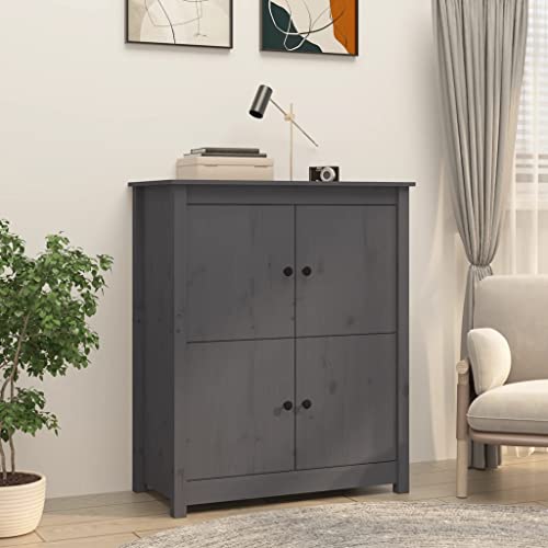 Qnhdfrt Massivholz Sideboard Grau 83x41,5x100 cm Landhausstil mit 4 Fächern Stauraum für Wohnzimmer Flur Esszimmer Qnhdfrt Massivholz Sideboard Grau 83x41,5x100 cm Landhausstil mit 4 Fächern Stauraum für Wohnzimmer Flur Esszimmer von Qnhdfrt