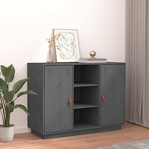Qnhdfrt Massivholz Sideboard Grau aus Kiefer 100x40x75 cm mit viel Stauraum und Stabiler Oberfläche für Wohnzimmer Küche Flur Qnhdfrt Massivholz Sideboard Grau aus Kiefer 100x40x75 cm mit viel Stauraum und Stabiler Oberfläche für Wohnzimmer Küche Flur von Qnhdfrt