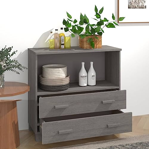 Qnhdfrt Massivholz Sideboard Hellgrau 85x35x80 cm mit 2 Schubladen und Fach für Wohnzimmer Küche Flur – Robustes Aufbewahrungsmöbel im Landhausstil Qnhdfrt Massivholz Sideboard Hellgrau 85x35x80 cm mit 2 Schubladen und Fach für Wohnzimmer Küche Flur – Robustes Aufbewahrungsmöbel im Landhausstil von Qnhdfrt