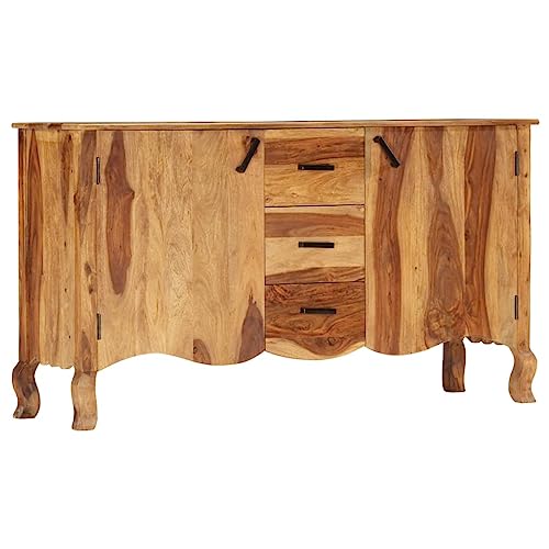 Qnhdfrt Massivholz Sideboard Vintage Braun 145x40x80 cm mit 3 Schubladen & 2 Türen, Breites Aufbewahrungsmöbel für Wohnzimmer Küche Flur Qnhdfrt Massivholz Sideboard Vintage Braun 145x40x80 cm mit 3 Schubladen & 2 Türen, Breites Aufbewahrungsmöbel für Wohnzimmer Küche Flur von Qnhdfrt