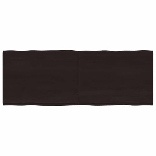 Qnhdfrt Massivholz Tischplatte aus Eiche 160 x 60 x (2-4) cm mit Naturkante & dunkler Lasur Robuste Klappbare Tischplatte für Küche Büro und Outdoor von Qnhdfrt