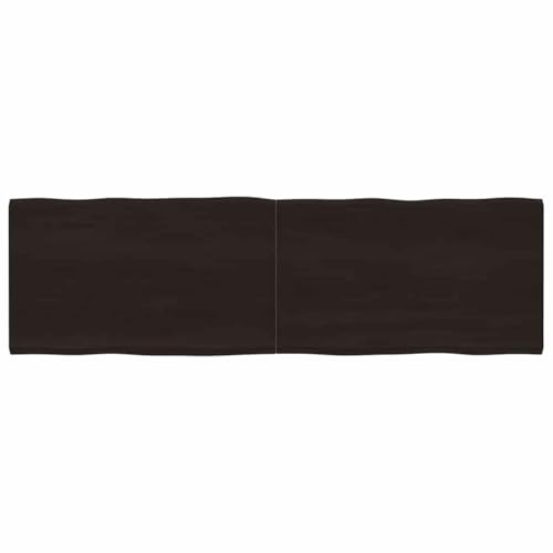 Qnhdfrt Massivholz Tischplatte aus Eiche 200 x 60 x (2-4) cm mit Naturkante & dunkler Lasur Robuste Klappbare Tischplatte für Küche Büro und Outdoor von Qnhdfrt