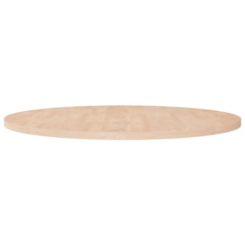 Qnhdfrt Massivholz Tischplatte aus Eiche Ø90x2,5 cm Unbehandelt Rustikale Design Tischplatte für Couchtisch Beistelltisch Bartisch und mehr von Qnhdfrt