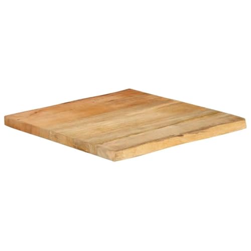Qnhdfrt Massivholz Tischplatte aus Mango 40 x 40 x 2.5 cm mit Naturkante Robuste Arbeitsplatte für Küche Wohnzimmer und Outdoor von Qnhdfrt