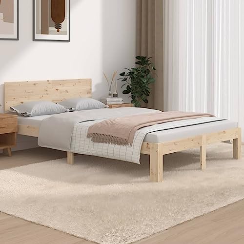 Qnhdfrt Massivholzbett 120x190 cm Modernes Kiefernholz Bettgestell mit Stabilen Latten und Bequemem Kopfteil für Schlafzimmer Gästebett oder Jugendbett Qnhdfrt Massivholzbett 120x190 cm Modernes Kiefernholz Bettgestell mit Stabilen Latten und Bequemem Kopfteil für Schlafzimmer Gästebett oder Jugendbett von Qnhdfrt
