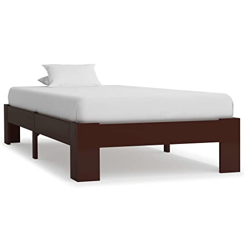 Qnhdfrt Massivholzbett Dunkelbraun Kiefer 100x200 cm Robuster Bettrahmen aus Kiefernholz mit Modernem Design für Schlafzimmer Gästebett und Jugendbett Qnhdfrt Massivholzbett Dunkelbraun Kiefer 100x200 cm Robuster Bettrahmen aus Kiefernholz mit Modernem Design für Schlafzimmer Gästebett und Jugendbett von Qnhdfrt