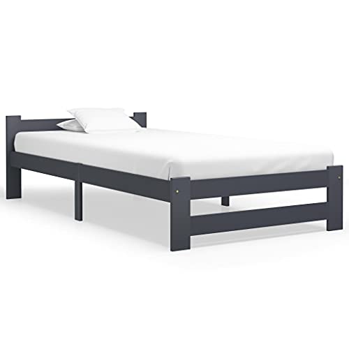 Qnhdfrt Massivholzbett Dunkelgrau Kiefer 100x200 cm Bettgestell aus massivem Kiefernholz mit robustem Sperrholz Lattenrost Elegantes Design für Schlafzimmer Gästebett oder Jugendbett Qnhdfrt Massivholzbett Dunkelgrau Kiefer 100x200 cm Bettgestell aus massivem Kiefernholz mit robustem Sperrholz Lattenrost Elegantes Design für Schlafzimmer Gästebett oder Jugendbett von Qnhdfrt