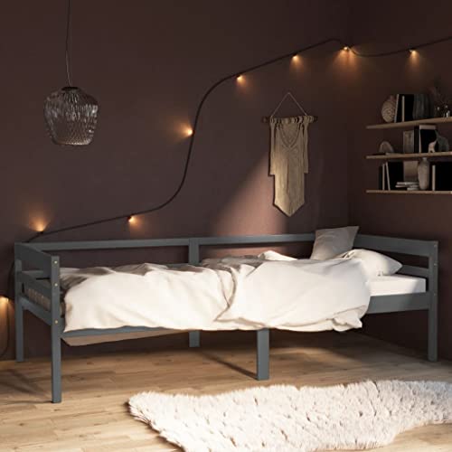 Qnhdfrt Massivholzbett Dunkelgrau Kiefer 90x200 cm Bettgestell mit Stabilen Latten Robuste Konstruktion für Erholsamen Schlaf Geeignet für Jugendzimmer und Gästebett Qnhdfrt Massivholzbett Dunkelgrau Kiefer 90x200 cm Bettgestell mit Stabilen Latten Robuste Konstruktion für Erholsamen Schlaf Geeignet für Jugendzimmer und Gästebett von Qnhdfrt