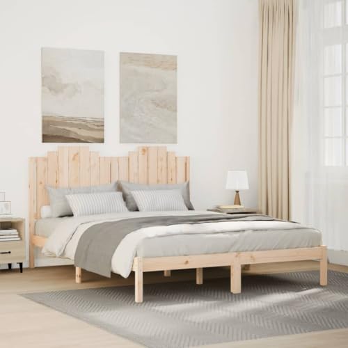 Qnhdfrt Massivholzbett Extra Lang 160x210 cm mit Lattenrost und Stauraum Kiefernholz Bettgestell für Schlafzimmer Gästebett und Familienbett von Qnhdfrt
