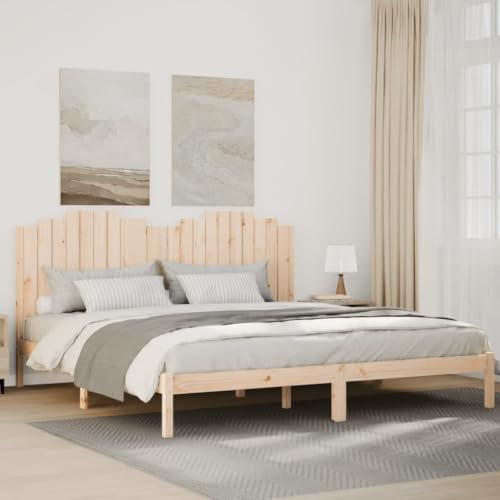 Qnhdfrt Massivholzbett Extra Lang 180x210 cm mit Lattenrost und Stauraum Kiefernholz Bettgestell Rustikales Design für Schlafzimmer Gästebett und Familienbett von Qnhdfrt