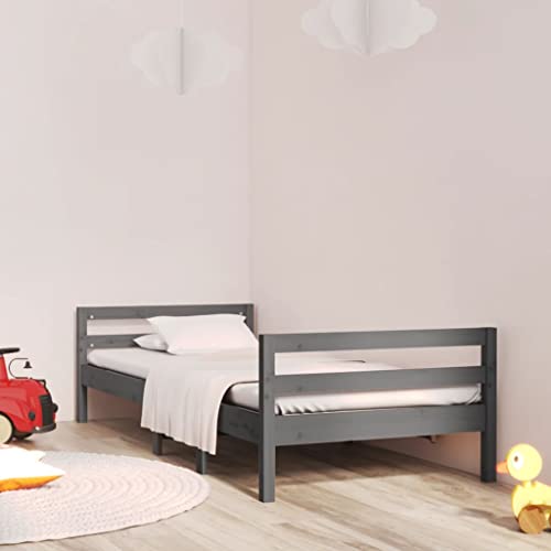 Qnhdfrt Massivholzbett Grau 75x190 cm aus Kiefer mit robustem Bettgestell und bequem Kopfteil für Schlafzimmer Gästebett oder Jugendzimmer Qnhdfrt Massivholzbett Grau 75x190 cm aus Kiefer mit robustem Bettgestell und bequem Kopfteil für Schlafzimmer Gästebett oder Jugendzimmer von Qnhdfrt