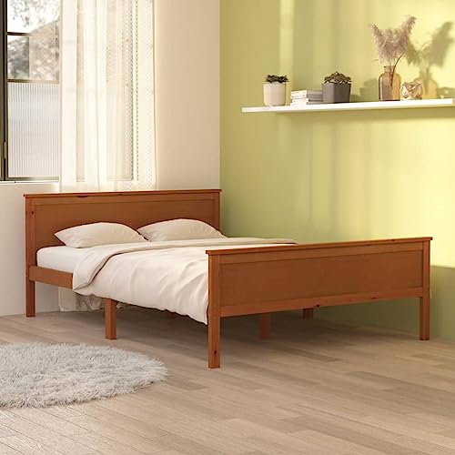 Qnhdfrt Massivholzbett Honigbraun 120x200 cm Doppelbett aus Kiefernholz mit Robusten Sperrholzlatten und Zeitlosem Design für Schlafzimmer Gästebett oder Heimbett Qnhdfrt Massivholzbett Honigbraun 120x200 cm Doppelbett aus Kiefernholz mit Robusten Sperrholzlatten und Zeitlosem Design für Schlafzimmer Gästebett oder Heimbett von Qnhdfrt
