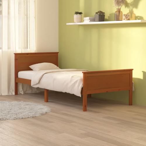 Qnhdfrt Massivholzbett Honigbraun Einzelbett 100x200 cm Kiefernholz Bettgestell mit Lattenrost Robuste Konstruktion für Schlafzimmer Gästezimmer und Jugendzimmer Qnhdfrt Massivholzbett Honigbraun Einzelbett 100x200 cm Kiefernholz Bettgestell mit Lattenrost Robuste Konstruktion für Schlafzimmer Gästezimmer und Jugendzimmer von Qnhdfrt