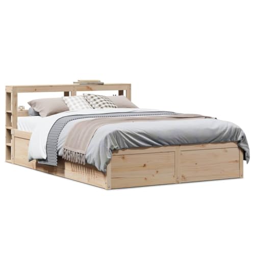Qnhdfrt Massivholzbett Kiefer 120x190 cm mit Lattenrost und Stauraum Kopfteil Bettgestell aus robustem Kiefernholz für erholsamen Schlaf Gästebett oder Jugendbett Qnhdfrt Massivholzbett Kiefer 120x190 cm mit Lattenrost und Stauraum Kopfteil Bettgestell aus robustem Kiefernholz für erholsamen Schlaf Gästebett oder Jugendbett von Qnhdfrt
