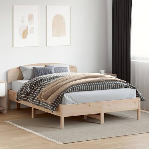 Qnhdfrt Massivholzbett Kiefer 120x200 cm Naturbelassenes Bettgestell mit Lattenrost Rustikales Design für Erholsamen Schlaf Gästebett oder Familienbett Qnhdfrt Massivholzbett Kiefer 120x200 cm Naturbelassenes Bettgestell mit Lattenrost Rustikales Design für Erholsamen Schlaf Gästebett oder Familienbett von Qnhdfrt