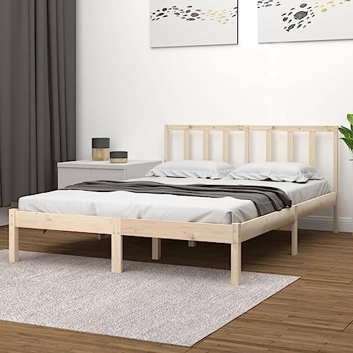 Qnhdfrt Massivholzbett Kiefer 135x190 cm Bettgestell aus Kiefernholz mit Kopfteil Robuster und Stabiler Bettrahmen für Schlafzimmer Gästebett oder Jugendbett Qnhdfrt Massivholzbett Kiefer 135x190 cm Bettgestell aus Kiefernholz mit Kopfteil Robuster und Stabiler Bettrahmen für Schlafzimmer Gästebett oder Jugendbett von Qnhdfrt