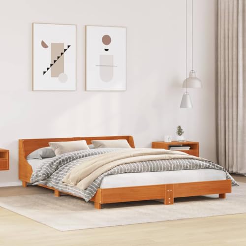 Qnhdfrt Massivholzbett Kiefer 140x190 cm Modernes Bettgestell mit Lattenrost und Kopfteil Robustes Design für Schlafzimmer Gästebett oder Jugendbett Qnhdfrt Massivholzbett Kiefer 140x190 cm Modernes Bettgestell mit Lattenrost und Kopfteil Robustes Design für Schlafzimmer Gästebett oder Jugendbett von Qnhdfrt