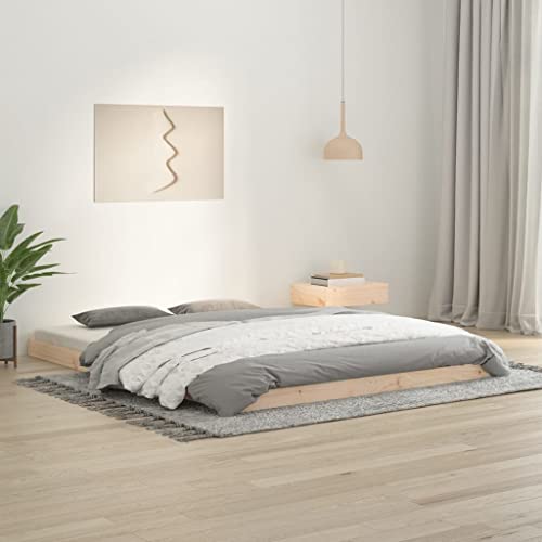 Qnhdfrt Massivholzbett Kiefer 150x200 cm Modernes Bettgestell mit Robusten Sperrholzlatten Stabiler Bettrahmen für King Size Matratzen Gästebett oder Familienbett Qnhdfrt Massivholzbett Kiefer 150x200 cm Modernes Bettgestell mit Robusten Sperrholzlatten Stabiler Bettrahmen für King Size Matratzen Gästebett oder Familienbett von Qnhdfrt