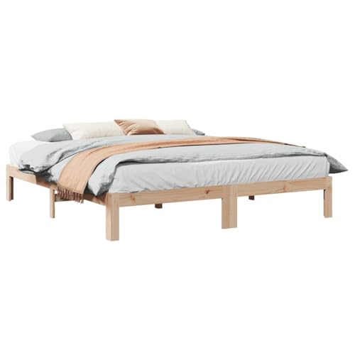 Qnhdfrt Massivholzbett Kiefer 160x200 cm Bettgestell mit Lattenrost Familienbett Doppelbett Rustikales Design Stabiles Holz Bett für Schlafzimmer Qnhdfrt Massivholzbett Kiefer 160x200 cm Bettgestell mit Lattenrost Familienbett Doppelbett Rustikales Design Stabiles Holz Bett für Schlafzimmer von Qnhdfrt