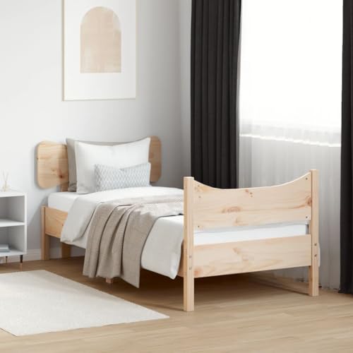 Qnhdfrt Massivholzbett Kiefer 90x190 cm Bettgestell mit Kopfteil aus Naturholz Langlebiges Holzbett mit Sperrholzlatten für Erholsamen Schlaf Einzelbett für Schlafzimmer Gästezimmer Qnhdfrt Massivholzbett Kiefer 90x190 cm Bettgestell mit Kopfteil aus Naturholz Langlebiges Holzbett mit Sperrholzlatten für Erholsamen Schlaf Einzelbett für Schlafzimmer Gästezimmer von Qnhdfrt