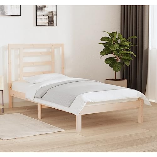Qnhdfrt Massivholzbett Kiefer 90x190 cm Modernes Design mit Stabilen Rahmen und Komfortablem Kopfteil für Schlafzimmer Gästezimmer Qnhdfrt Massivholzbett Kiefer 90x190 cm Modernes Design mit Stabilen Rahmen und Komfortablem Kopfteil für Schlafzimmer Gästezimmer von Qnhdfrt