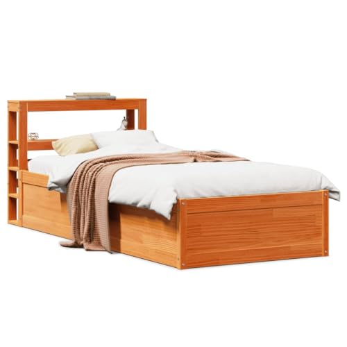 Qnhdfrt Massivholzbett Kiefer 90x190 cm mit Lattenrost und Stauraum Kopfteil Wachsbraun Rustikales Design für erholsamen Schlaf Gästebett oder Jugendbett Qnhdfrt Massivholzbett Kiefer 90x190 cm mit Lattenrost und Stauraum Kopfteil Wachsbraun Rustikales Design für erholsamen Schlaf Gästebett oder Jugendbett von Qnhdfrt