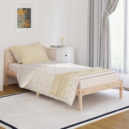 Qnhdfrt Massivholzbett Kiefer 90x200 cm Modernes Bettgestell mit Robustem Lattenrost und Bequemem Kopfteil Natürliches Design für Schlafzimmer Gästebett oder Jugendbett Qnhdfrt Massivholzbett Kiefer 90x200 cm Modernes Bettgestell mit Robustem Lattenrost und Bequemem Kopfteil Natürliches Design für Schlafzimmer Gästebett oder Jugendbett von Qnhdfrt