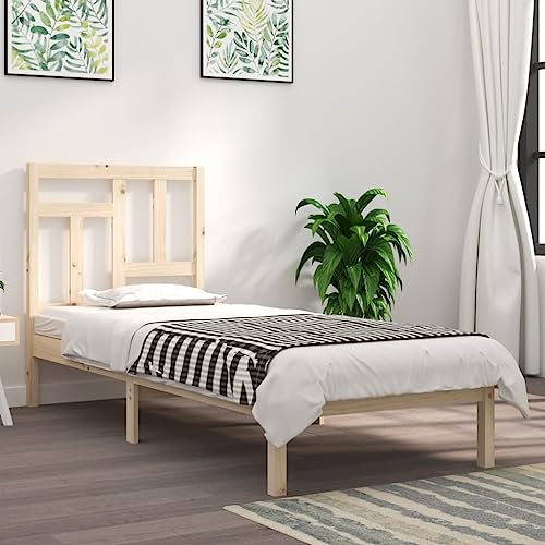 Qnhdfrt Massivholzbett Kiefer Modernes Design 90x200 cm Bettgestell mit Stabilen Rahmen und Bequemen Kopfteil für Schlafzimmer Gästebett oder Jugendbett Qnhdfrt Massivholzbett Kiefer Modernes Design 90x200 cm Bettgestell mit Stabilen Rahmen und Bequemen Kopfteil für Schlafzimmer Gästebett oder Jugendbett von Qnhdfrt