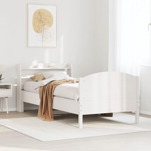 Qnhdfrt Massivholzbett Kiefer Weiß 100x200 cm mit Lattenrost und Kopfteil Stauraum für erholsamen Schlaf Gästebett Jugendbett oder Doppelbett Qnhdfrt Massivholzbett Kiefer Weiß 100x200 cm mit Lattenrost und Kopfteil Stauraum für erholsamen Schlaf Gästebett Jugendbett oder Doppelbett von Qnhdfrt