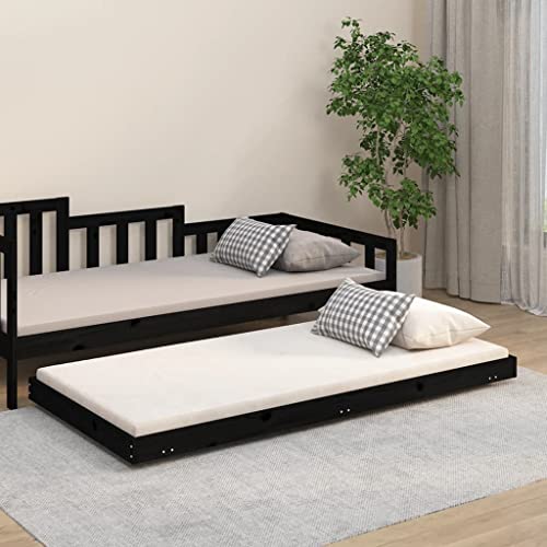 Qnhdfrt Massivholzbett Schwarz 75x190 cm aus Kiefer mit robustem Lattenrost und praktischen Rollen für einfache Mobilität im Schlafzimmer Qnhdfrt Massivholzbett Schwarz 75x190 cm aus Kiefer mit robustem Lattenrost und praktischen Rollen für einfache Mobilität im Schlafzimmer von Qnhdfrt