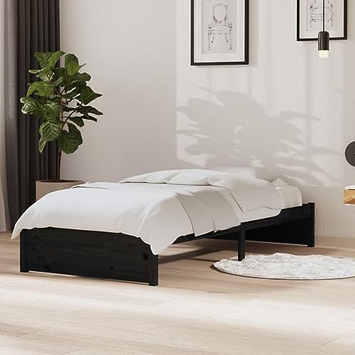 Qnhdfrt Massivholzbett Schwarz 90x190 cm Modernes Einzelbett aus Kiefernholz mit Stabilen Sperrholzlatten Robuste Struktur für Schlafzimmer Jugendzimmer und Gästezimmer Qnhdfrt Massivholzbett Schwarz 90x190 cm Modernes Einzelbett aus Kiefernholz mit Stabilen Sperrholzlatten Robuste Struktur für Schlafzimmer Jugendzimmer und Gästezimmer von Qnhdfrt