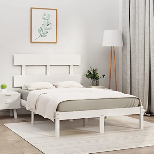Qnhdfrt Massivholzbett Weiß 120x190 cm Bettgestell aus Kiefernholz mit Robustem Design und Bequemer Rückenstütze für Schlafzimmer Gästebett oder Jugendbett Qnhdfrt Massivholzbett Weiß 120x190 cm Bettgestell aus Kiefernholz mit Robustem Design und Bequemer Rückenstütze für Schlafzimmer Gästebett oder Jugendbett von Qnhdfrt