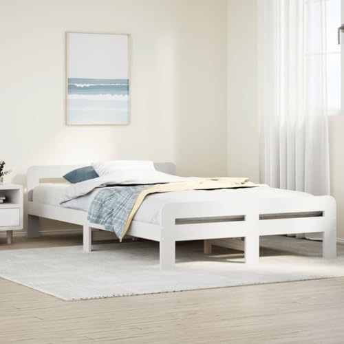 Qnhdfrt Massivholzbett Weiß 135x190 cm mit Lattenrost aus Kiefernholz Stabiles Bettgestell mit Rustikalem Charme für Erholsamen Schlaf Gästebett oder Jugendbett Qnhdfrt Massivholzbett Weiß 135x190 cm mit Lattenrost aus Kiefernholz Stabiles Bettgestell mit Rustikalem Charme für Erholsamen Schlaf Gästebett oder Jugendbett von Qnhdfrt