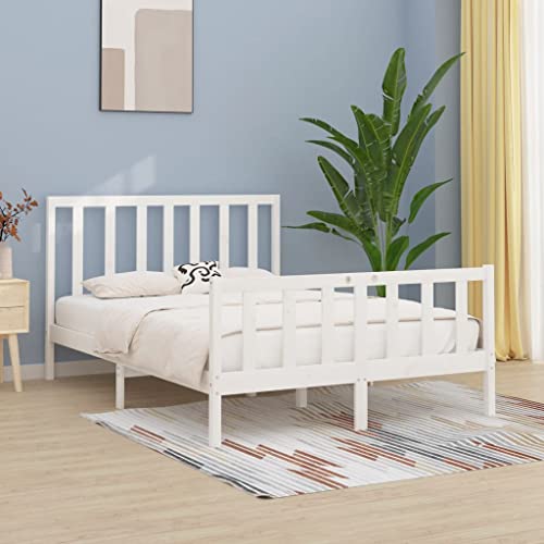 Qnhdfrt Massivholzbett Weiß 140x200 cm Bettgestell aus Kiefernholz mit Robustem Design und Bequemem Kopfteil für Schlafzimmer Gästebett oder Jugendbett Qnhdfrt Massivholzbett Weiß 140x200 cm Bettgestell aus Kiefernholz mit Robustem Design und Bequemem Kopfteil für Schlafzimmer Gästebett oder Jugendbett von Qnhdfrt