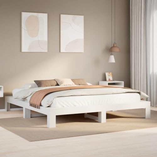 Qnhdfrt Massivholzbett Weiß 180x200 cm mit Lattenrost aus Kiefernholz Stabiles Bettgestell für erholsamen Schlaf Rustikales Design & Langlebig Qnhdfrt Massivholzbett Weiß 180x200 cm mit Lattenrost aus Kiefernholz Stabiles Bettgestell für erholsamen Schlaf Rustikales Design & Langlebig von Qnhdfrt