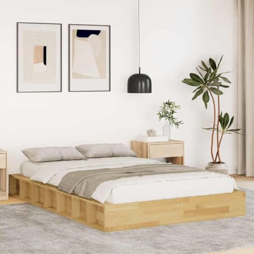 Qnhdfrt Massivholzbett aus Eiche 120x190 cm Bettgestell mit Lattenrost und Stauraum Robustes Design für Erholsamen Schlaf Gästebett oder Jugendbett Qnhdfrt Massivholzbett aus Eiche 120x190 cm Bettgestell mit Lattenrost und Stauraum Robustes Design für Erholsamen Schlaf Gästebett oder Jugendbett von Qnhdfrt