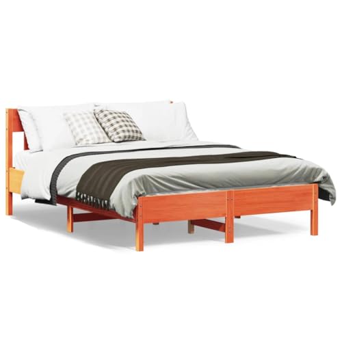 Qnhdfrt Massivholzbett aus Kiefer 140x190 cm Wachsbraun mit Sperrholzlatten Rustikales Design für Erholsamen Schlaf Gästebett oder Familienbett Qnhdfrt Massivholzbett aus Kiefer 140x190 cm Wachsbraun mit Sperrholzlatten Rustikales Design für Erholsamen Schlaf Gästebett oder Familienbett von Qnhdfrt