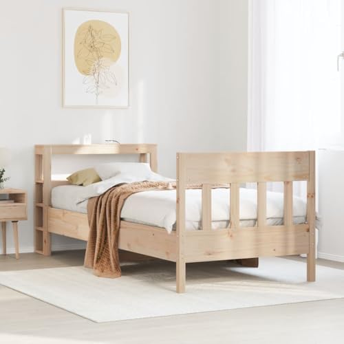 Qnhdfrt Massivholzbett aus Kiefer 75x190 cm mit Lattenrost und Kopfteil Stauraum Rustikales Design für Schlafzimmer Gästebett oder Jugendzimmer Qnhdfrt Massivholzbett aus Kiefer 75x190 cm mit Lattenrost und Kopfteil Stauraum Rustikales Design für Schlafzimmer Gästebett oder Jugendzimmer von Qnhdfrt