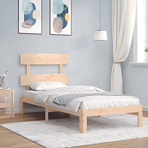 Qnhdfrt Massivholzbett aus Kiefer 90x200 cm Bettgestell mit Kopfteil Langlebiges Naturmaterial und Sperrholzlatten für en Schlafkomfort Einzelbett für Schlafzimmer Gästezimmer Qnhdfrt Massivholzbett aus Kiefer 90x200 cm Bettgestell mit Kopfteil Langlebiges Naturmaterial und Sperrholzlatten für en Schlafkomfort Einzelbett für Schlafzimmer Gästezimmer von Qnhdfrt
