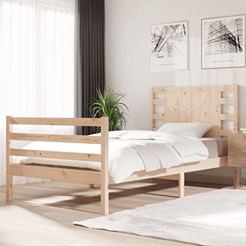 Qnhdfrt Massivholzbett aus Kiefer Modernes Design mit Stabilen Bettrahmen und Komfortablem Kopfteil 75 x 190 cm Robuste Konstruktion für Schlafzimmer Gästebett oder Jugendzimmer Qnhdfrt Massivholzbett aus Kiefer Modernes Design mit Stabilen Bettrahmen und Komfortablem Kopfteil 75 x 190 cm Robuste Konstruktion für Schlafzimmer Gästebett oder Jugendzimmer von Qnhdfrt