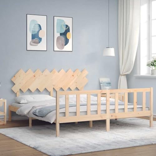 Qnhdfrt Massivholzbett aus Kiefer mit Kopfteil 205,5 x 185,5 cm Robustes Bettgestell mit Lattenrost für Erholsamen Schlaf im Schlafzimmer Qnhdfrt Massivholzbett aus Kiefer mit Kopfteil 205,5 x 185,5 cm Robustes Bettgestell mit Lattenrost für Erholsamen Schlaf im Schlafzimmer von Qnhdfrt