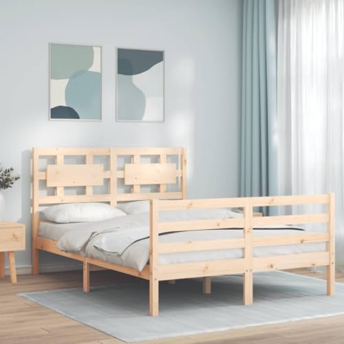 Qnhdfrt Massivholzbett aus Kiefer mit Kopfteil und Fußteil 195.5 x 140.5 x 100 cm Langlebiges Bettgestell für erholsamen Schlaf geeignet für Doppelbett Matratze 135 x 190 cm Qnhdfrt Massivholzbett aus Kiefer mit Kopfteil und Fußteil 195.5 x 140.5 x 100 cm Langlebiges Bettgestell für erholsamen Schlaf geeignet für Doppelbett Matratze 135 x 190 cm von Qnhdfrt