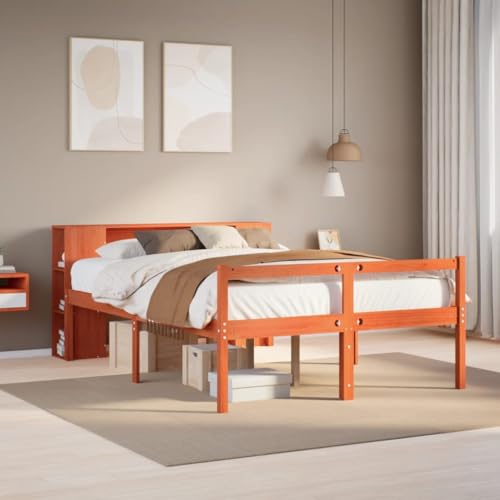 Qnhdfrt Massivholzbett mit Bücherregal 150x200 cm Kiefernholz Bettgestell mit Lattenrost Stauraum Kopfteil für erholsamen Schlaf Qnhdfrt Massivholzbett mit Bücherregal 150x200 cm Kiefernholz Bettgestell mit Lattenrost Stauraum Kopfteil für erholsamen Schlaf von Qnhdfrt