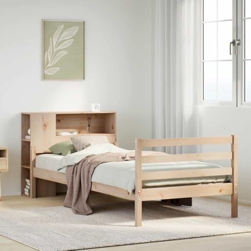 Qnhdfrt Massivholzbett mit Bücherregal Kiefer 100x200 cm Stabiles Bettgestell mit Lattenrost und Stauraum für Schlafzimmer Gästebett oder Jugendbett Qnhdfrt Massivholzbett mit Bücherregal Kiefer 100x200 cm Stabiles Bettgestell mit Lattenrost und Stauraum für Schlafzimmer Gästebett oder Jugendbett von Qnhdfrt