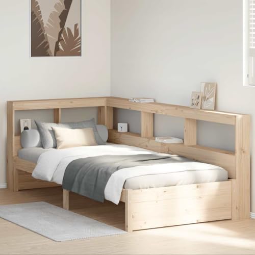 Qnhdfrt Massivholzbett mit Bücherregal Kiefer 90x190 cm Langlebiges Bettgestell mit Lattenrost und Stauraum für Schlafzimmer Gästebett oder Jugendbett Qnhdfrt Massivholzbett mit Bücherregal Kiefer 90x190 cm Langlebiges Bettgestell mit Lattenrost und Stauraum für Schlafzimmer Gästebett oder Jugendbett von Qnhdfrt