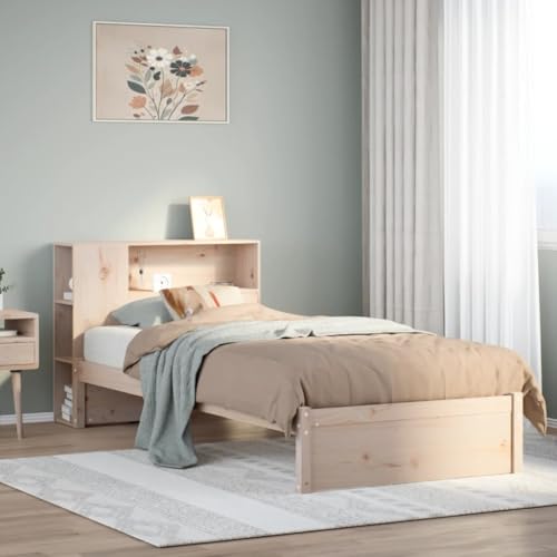 Qnhdfrt Massivholzbett mit Bücherregal Kopfteil 100x200 cm Kiefernholz Bettgestell mit Lattenrost und Stauraum für Kinderzimmer Qnhdfrt Massivholzbett mit Bücherregal Kopfteil 100x200 cm Kiefernholz Bettgestell mit Lattenrost und Stauraum für Kinderzimmer von Qnhdfrt