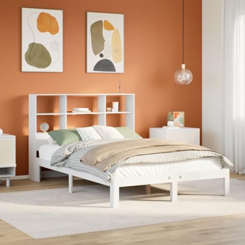 Qnhdfrt Massivholzbett mit Bücherregal Kopfteil 120x200 cm Weiß aus Kiefer Lattenrost und Stauraum für Schlafzimmer Platzsparend und Langlebig Qnhdfrt Massivholzbett mit Bücherregal Kopfteil 120x200 cm Weiß aus Kiefer Lattenrost und Stauraum für Schlafzimmer Platzsparend und Langlebig von Qnhdfrt