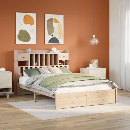 Qnhdfrt Massivholzbett mit Bücherregal Kopfteil 140x190 cm Kiefer Holz Lattenrost und Stauraum für Schlafzimmer Gästebett oder Jugendbett Qnhdfrt Massivholzbett mit Bücherregal Kopfteil 140x190 cm Kiefer Holz Lattenrost und Stauraum für Schlafzimmer Gästebett oder Jugendbett von Qnhdfrt